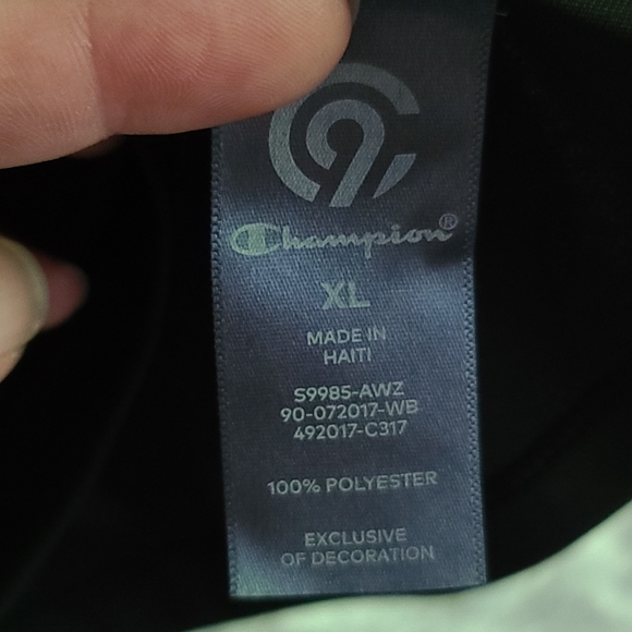 Champion Tee Shirt Black Size XL - Picture 3 of 4